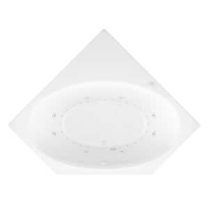 Mali 5 ft. Acrylic Corner Drop-in Air and Whirlpool Bathtub in White