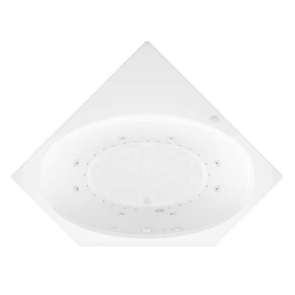 Mali 5 ft. Acrylic Corner Drop-in Air and Whirlpool Bathtub in White