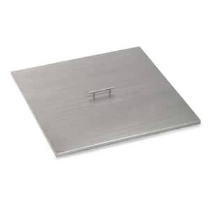 30 in. Square Stainless Steel Cover for Drop-In Fire Pit Pan