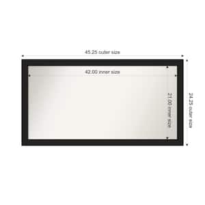 Midnight Black Narrow 45.25 in. x 24.25 in. Custom Non-Beveled Wood FramedBathroom Vanity Wall Mirror