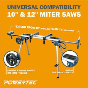 Deluxe Rolling Miter Saw Stand with Trays