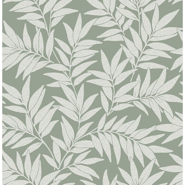 A-Street Prints Morris Green Leaf Wallpaper