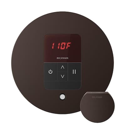Basic Butler Steam Shower Control Package with Round iTempo Control and Steamhead in Oil-Rubbed Bronze