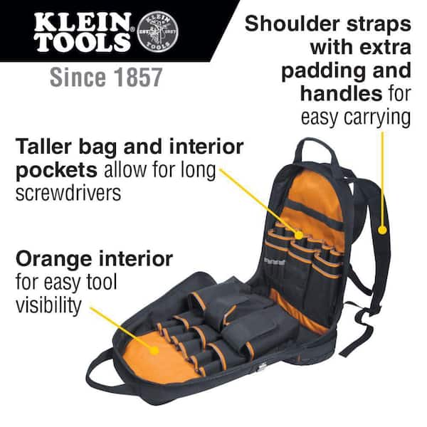 Klein Tools 80038 Backpack Tool Kit, Tradesman Pro Backpack, Zipper Tool  Bags, and Magnetizer, 4-Piece - Amazon.com