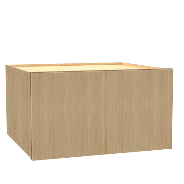 Home Decorators Collection Hargrove 27 in. W x 24 in. D x 15 in. H Assembled Plywood Wall Bridge Kitchen Cabinet in Vanguard Oak with Soft Close