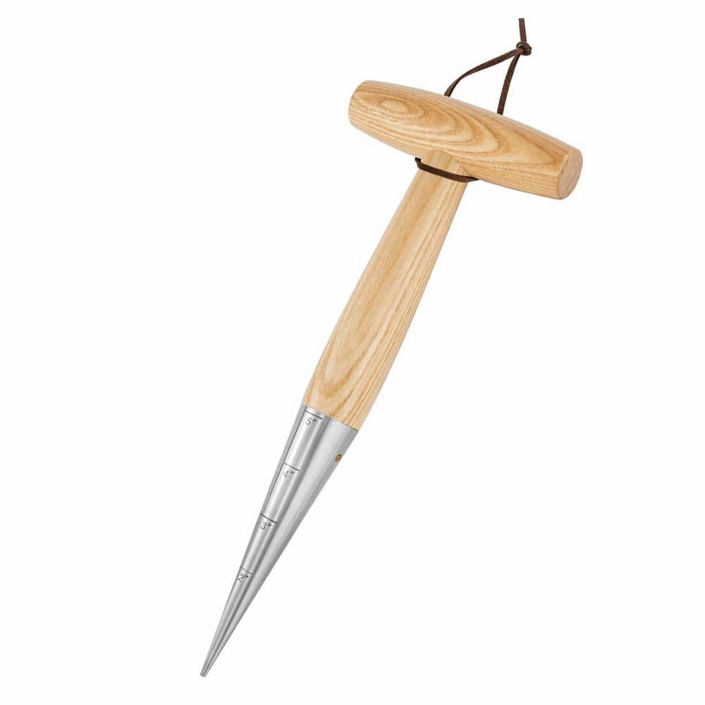 11.3 in. Bulb Planter Stainless Steel Garden Dibber with Ergonomic Hardwood Handle for Planting Seeds Bulbs price history on PriceWatchPro