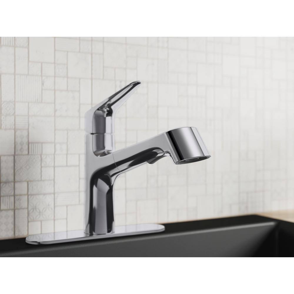 Polished Chrome Single-Handle Pull-Out Kitchen Faucet