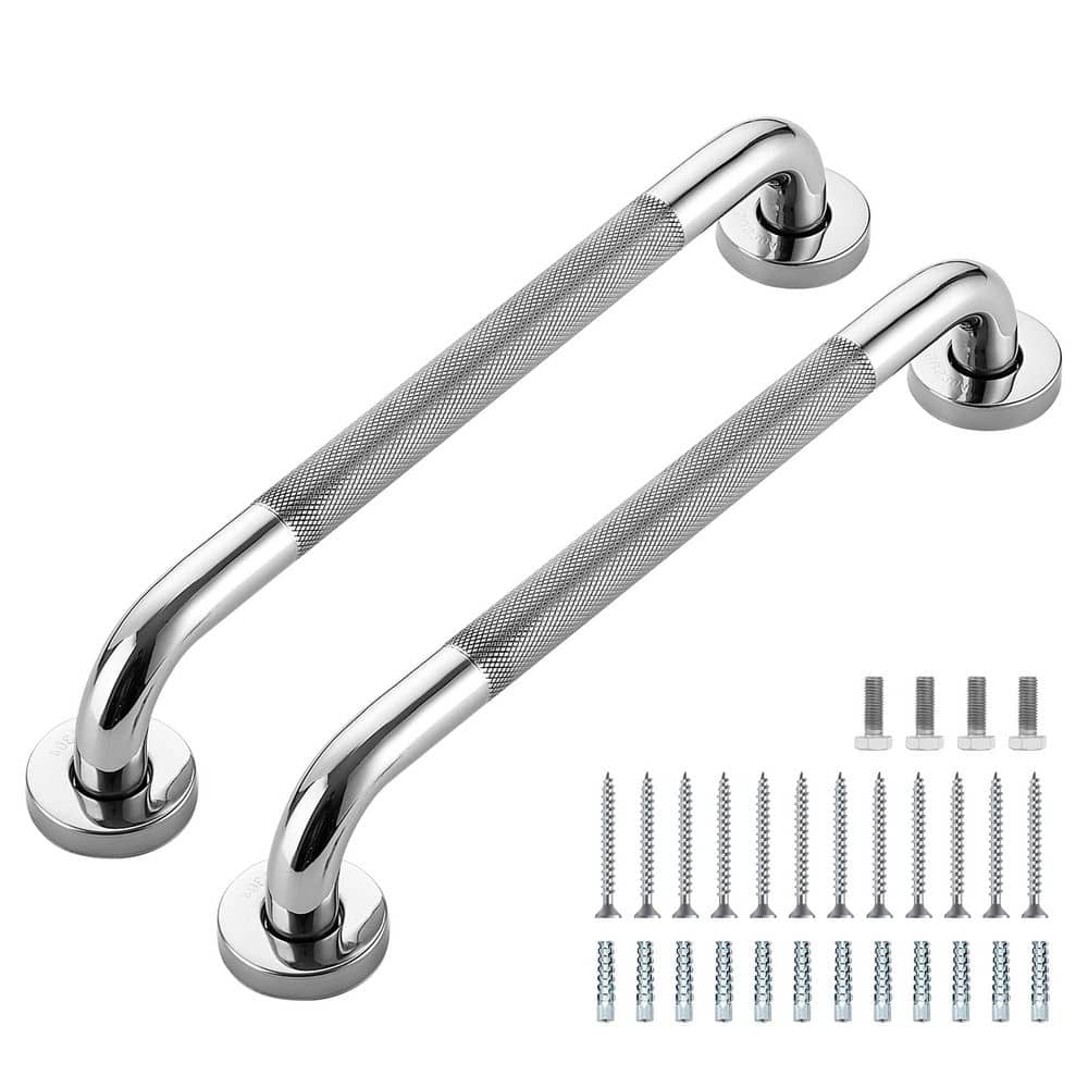 16 in. Concealed Screw Shower Grab Bar 2 Pack Non-Slip Stainless Steel Bathroom Safety Handle in Polished Nickel price history on PriceWatchPro