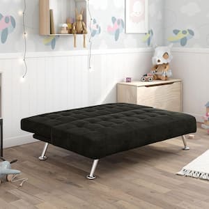 Mabel Kids Black Upholstered Sofa Futon