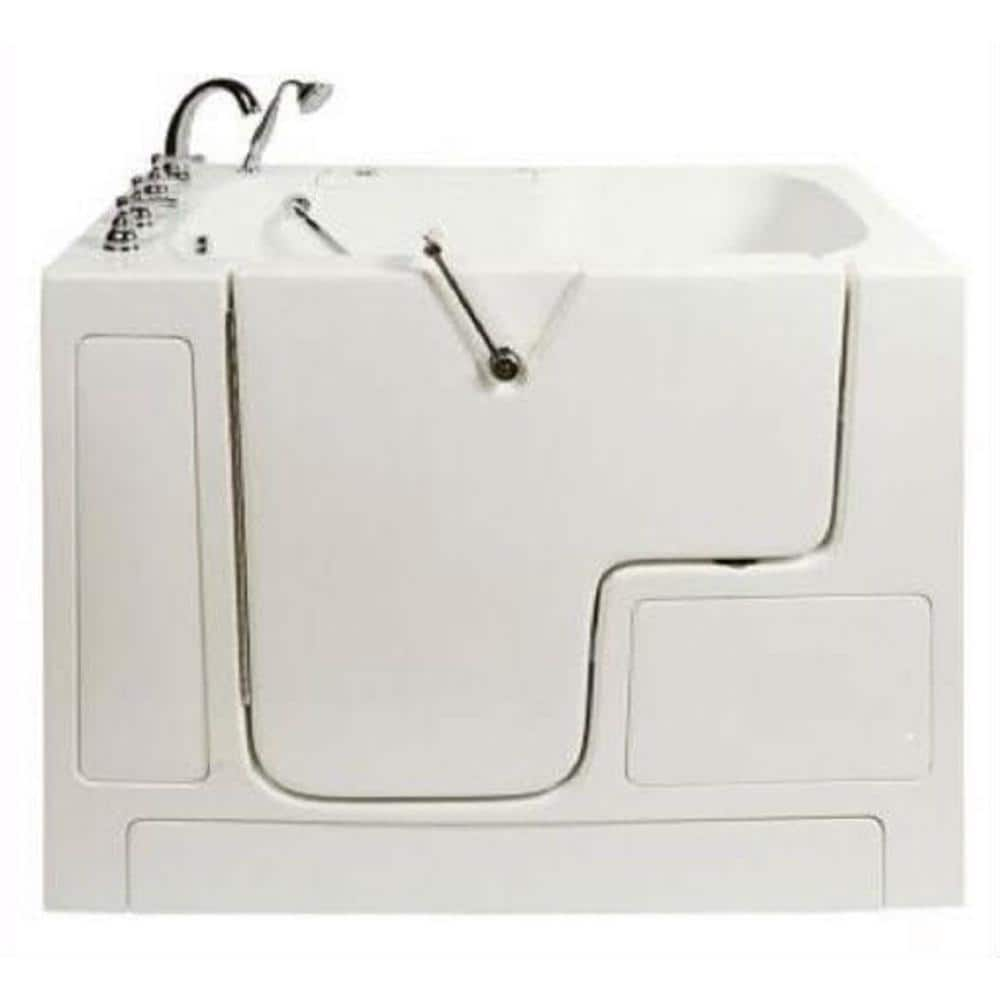 Homeward Bath Avora Bath 52 in. x 32 in. Transfer Whirlpool WalkIn Bathtub in White with Wet