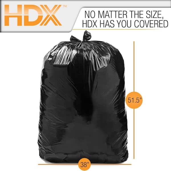 HDX 50 Gallon Black Extra Large Trash Bags 50 Count HDX 960362