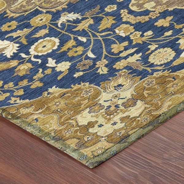 Chantille Machine Washable Indoor/Outdoor Abstract ACN2611 Navy 2 ft. x 3 ft. Accent Rug
