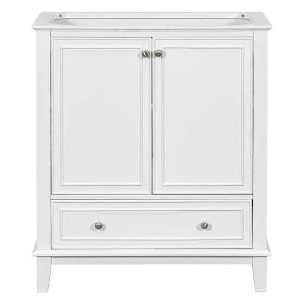 HwoamneT 29.50 in. W x 17.80 in. D x 33.80 in H Bath Vanity Cabinet without Top in White with Doors and Drawer