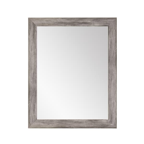 BrandtWorks Weathered 33 in. W x 42 in. H Framed Rectangular Bathroom Vanity Mirror in Weathered Gray
