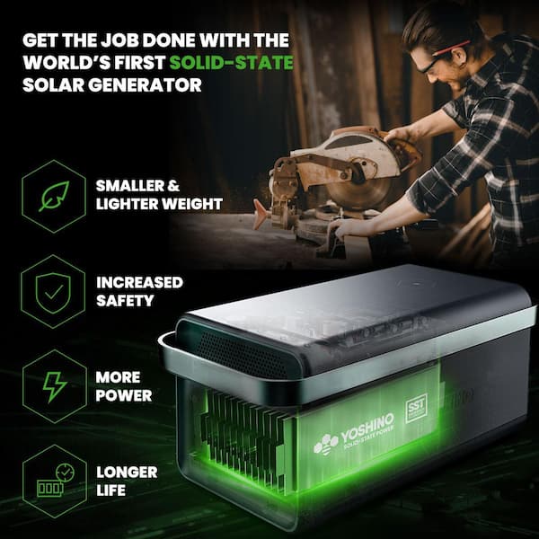 Solid-State Solar Battery Generator 4,000W (2,611Wh) Button Start with 400W (2x 200W) Solar Panels, Camping, Home, RV