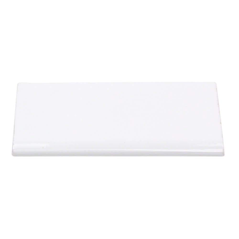 Catalina White 3x6 Polished Ceramic Bullnose Tile Trim