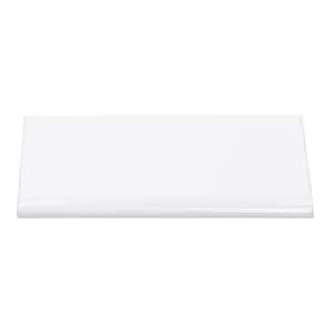 Catalina White 3 in. x 6 in. Polished Ceramic Wall Bullnose Tile