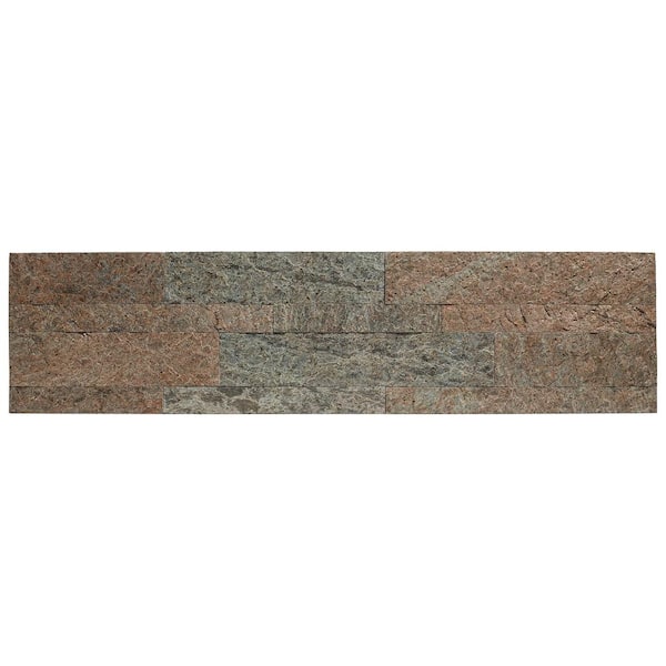 Aspect 23.6 in. x 5.9 in. Tarnished Quartz Peel and Stick Stone Decorative Tile Backsplash