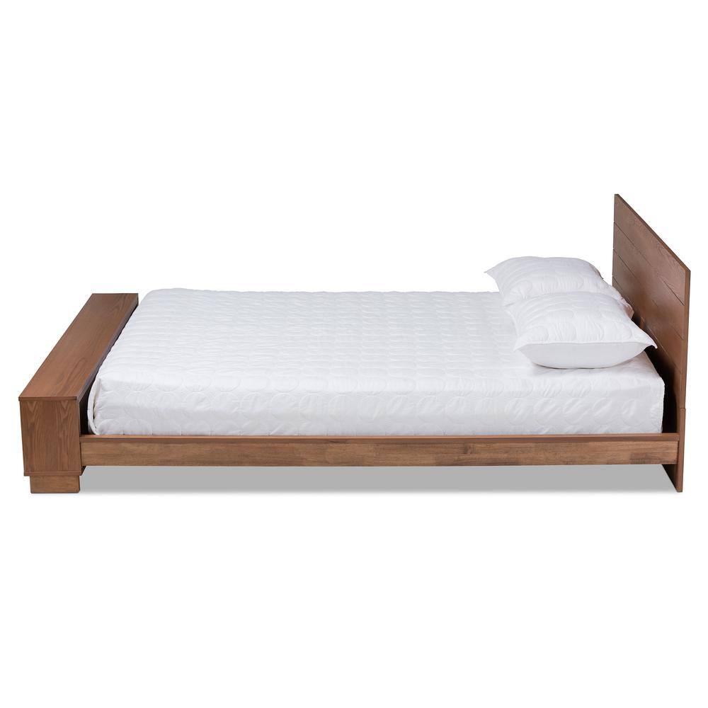 Regina Ash Walnut Brown King Wood Storage Bed with Headboard