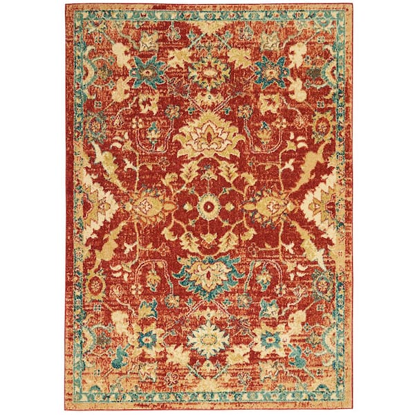 Nourison Traditional Vintage Red 4 ft. x 6 ft. Persian Vintage Area Rug