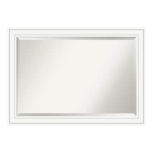 Craftsman White 41 in. x 29 in. Beveled Rectangle Wood Framed Bathroom Wall Mirror in White