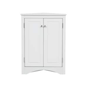17.2 in. W x 17.2 in. D x 31.5 in. H White MDF Freestanding Bathroom Storage Linen Cabinet with Adjustable Shelves