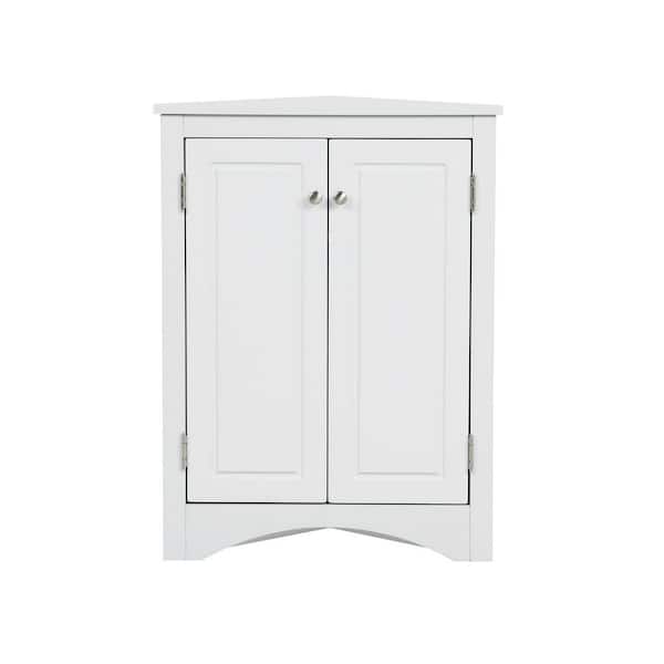 Flynama 17.2 in. W x 17.2 in. D x 31.5 in. H White MDF Freestanding Bathroom Storage Linen Cabinet with Adjustable Shelves