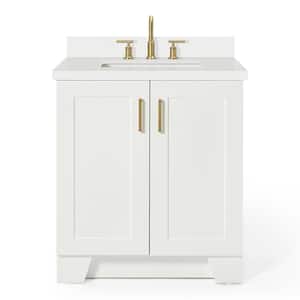 Taylor 31 in. W x 22 in. D x 36 in. H Freestanding Bath Vanity in White with Pure White Quartz Top