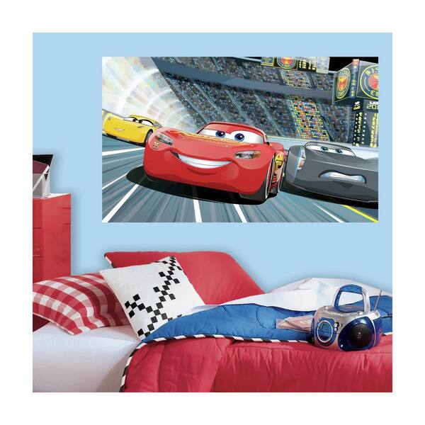 RoomMates 60 in. W x 36 in. H Cars 3 2- Piece Peel and Stick Wall Decal Mural