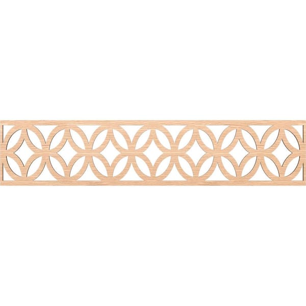 Ekena Millwork Crosby Fretwork 0.25 in. D x 46.75 in. W x 10 in. L Red Oak Wood Panel Moulding