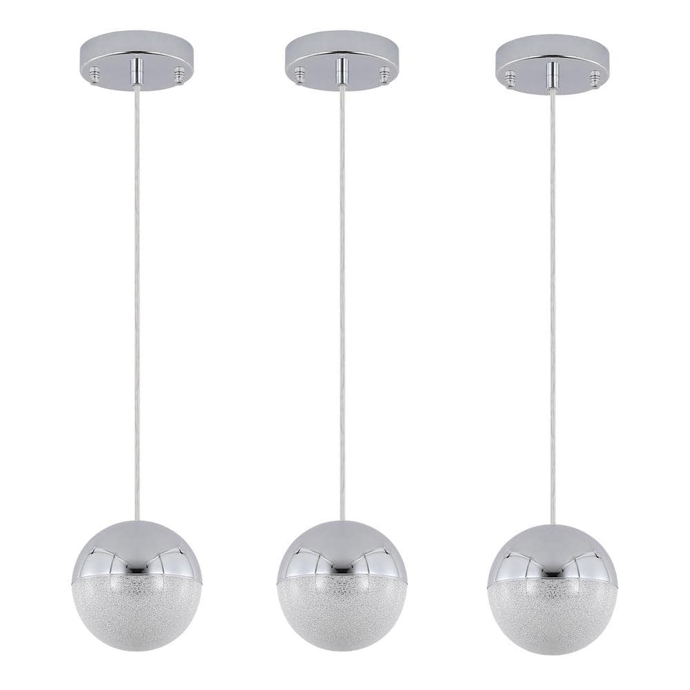 mieres 1-Light Chrome Shaded Pendant Light with Globe Design