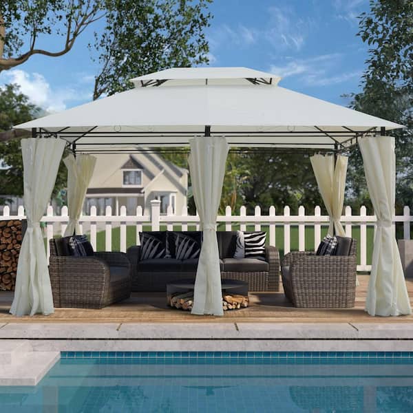 行列のできるレビュー商品、集めました。高評価アイテム Huluwat with Tent Canopy Gazebo Gray Outdoor ft. 14 x ft. 10 エクササイズグッズ