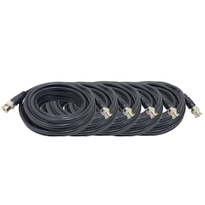25 ft. 20AWG/RG58 Coaxial BNC-Male to BNC-Male Cable/Black (5-Pack)