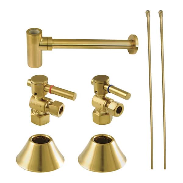 Kingston Brass Trimscape Modern 1-1/4 in. Brass Plumbing Sink Trim Kit with Bottle Trap in Brushed Brass