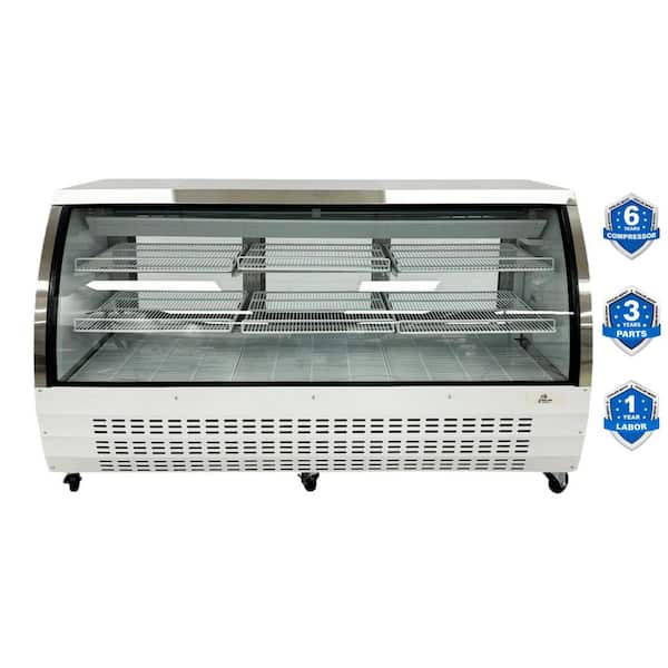 82 in. W 32 cu. ft. NSF Commercial Refrigerator Deli Case Display Case in White