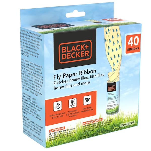 BLACK+DECKER Fruit Fly Trap- Gnat Trap- Gnat Killer Indoor- Hanging Fly  Sticky Trap Sticks for Catching House Flies, Horse Flies, Gnats, Mosquitoes  