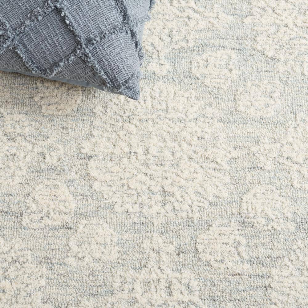 Ivory and Light Grey Hand-Tufted Wool 3' x 5' Area Rug