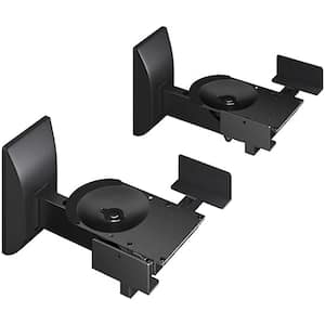 Dual Speaker Wall Mount Universal Side Clamping Brackets for Surround Sound Holds up to 55 lbs Black 2 Pack