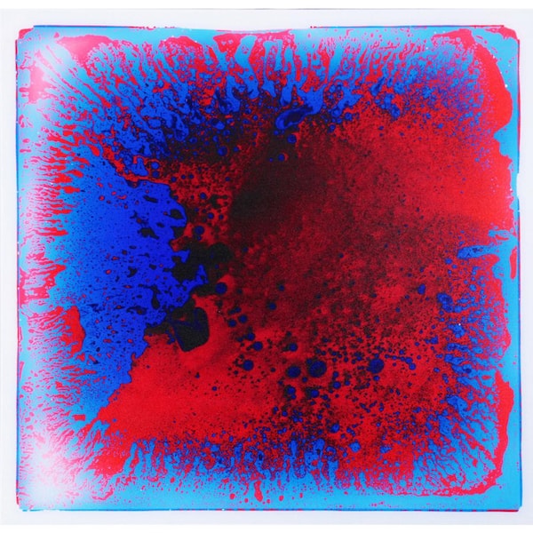 Unbranded Fancy Floor Tile Blue Red 19.7 in. x 19.7 in. Kids Room Liquid Encased Vinyl Sheet Floor Tile (2.7 sq. ft.)