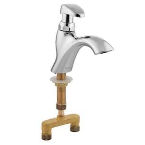 Commercial Single Hole Single-Handle Metering Slow-Close Bathroom Faucet in Chrome