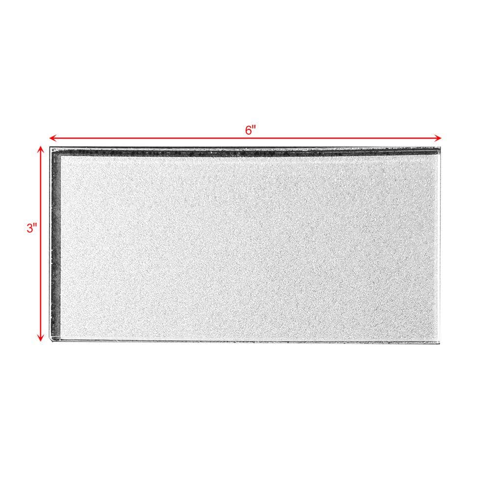 Forever Glossy Silver Glass Subway Wall Tile 3 x 6 Inch