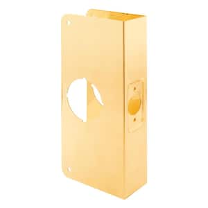 Lock and Door Reinforcer, 2-1/8 in. x 2-3/8 in. x 1-3/8 in., Solid Brass