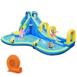 Inflatable Water Slide Kids Bounce House Castle Splash Water Pool with 680-Watt Blower