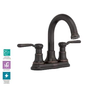 Worth 4 in. Centerset 2-Handle Bathroom Faucet in Oil Rubbed Bronze