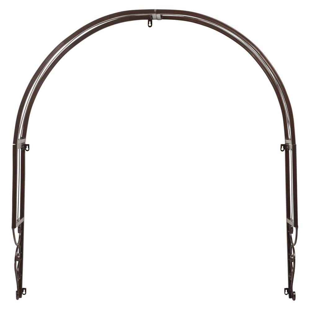 Chocolate Brown Metal Arched Garden Window Trellis