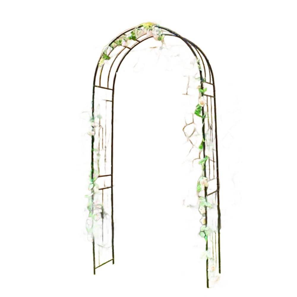 94.5 in. x 45.3 in. Metal Black Garden Arch Trellis Pergola Arbor for Weddings Patio Rose Vines Support price history on PriceWatchPro