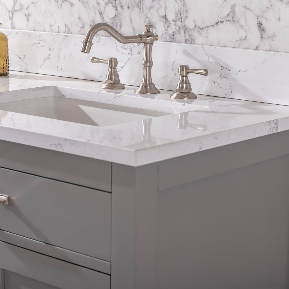 Jasper 72" Gray Double Bathroom Vanity with Carrara White Top