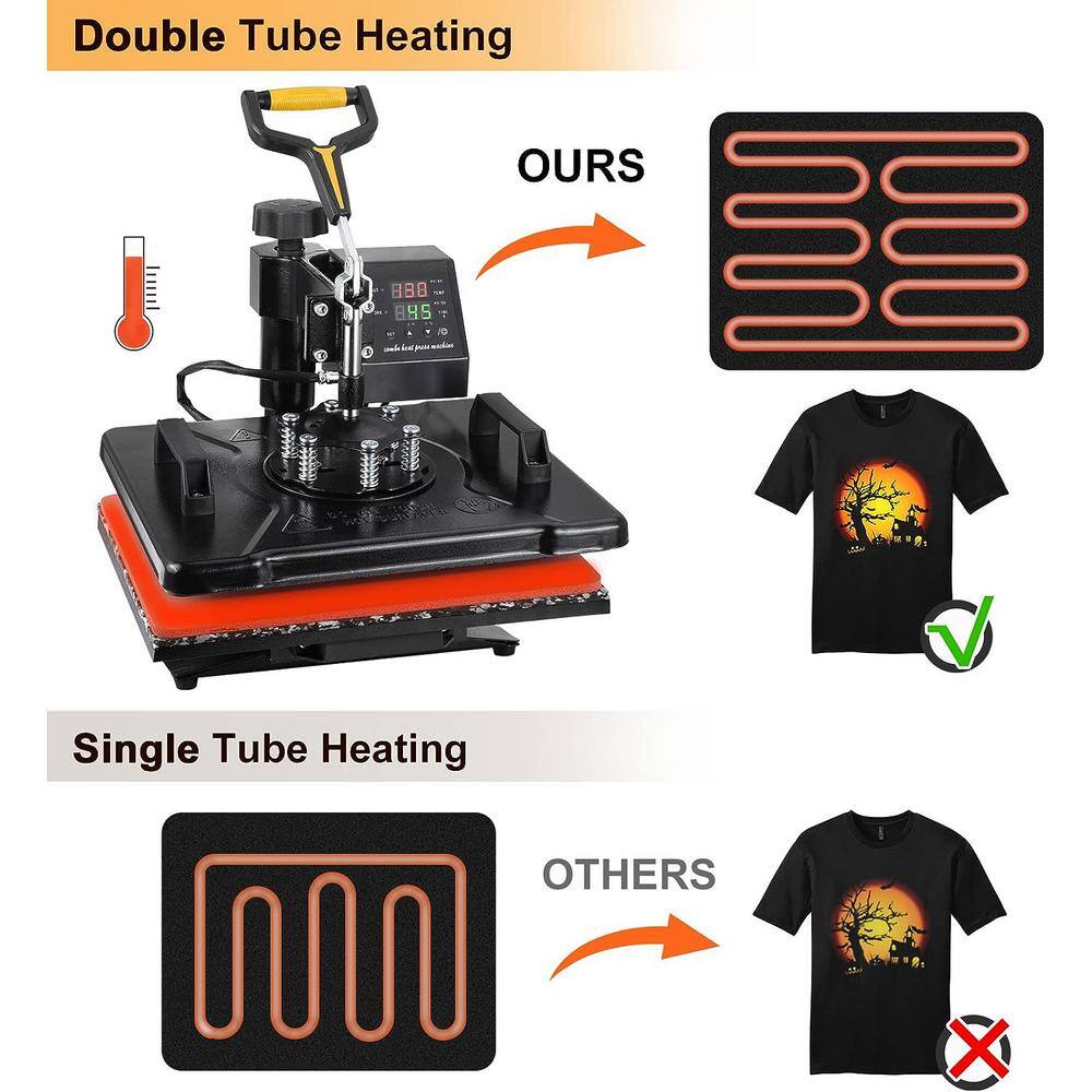 Black and Red 5-in-1 Digital Heat Press Machine