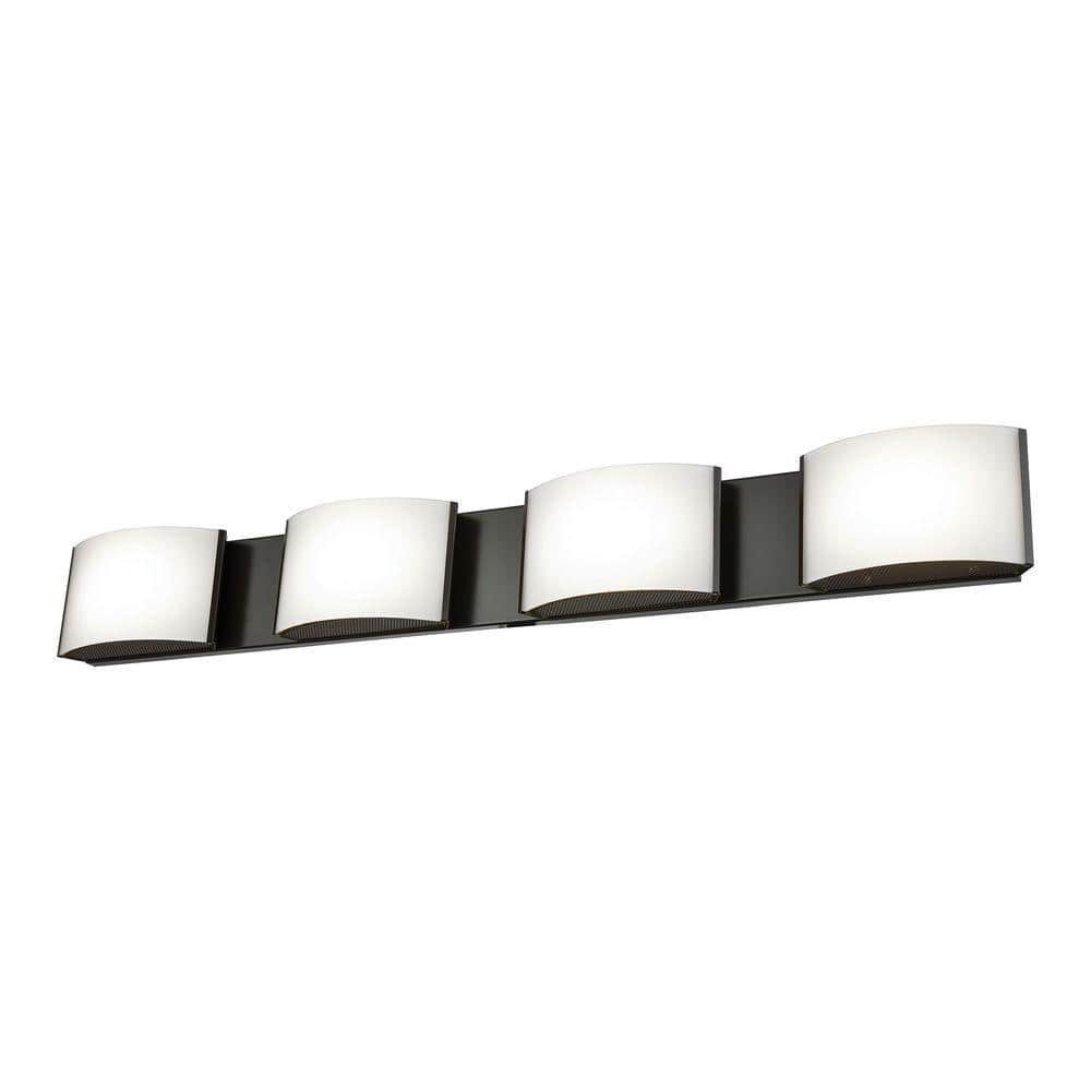 Pandora 4-Light Oiled Bronze and Opal Glass LED Vanity Light -  Titan Lighting, BVL914-10-45