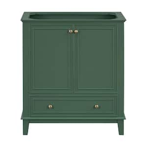 30 in. W x 18 in. D x 34.8 in. H Bath Vanity Cabinet without Top with Doors and Drawer in Green